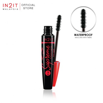 IN2IT 2 In 1 Supreme Mascara With Fibre (MVB01 - Very Black) [Halal Certified]